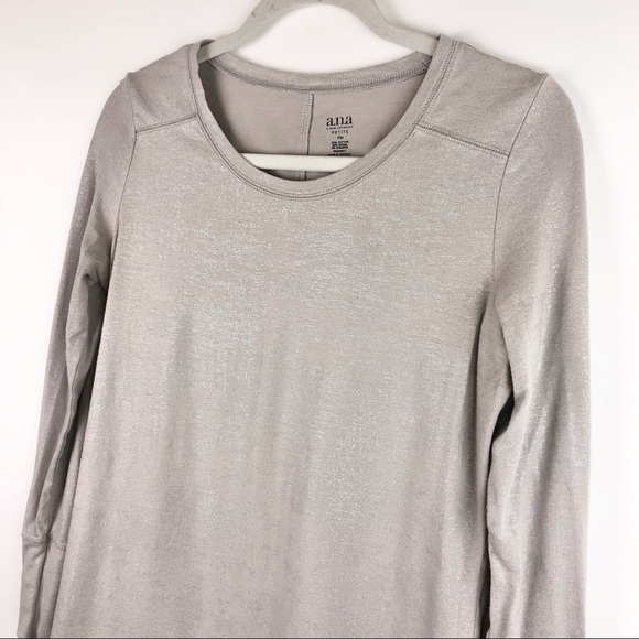 a.n.a Metallic Long Sleeve Shirt Pale Mauve - Picture 3 of 9